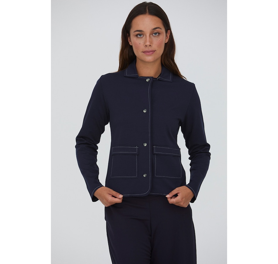 Image 103714_NVY.jpg, Product 103-714 / Price $59.88, Why Not Button Front Jacket with Contrast Stitch Detail from Why Not on TSC.ca's Fashion department