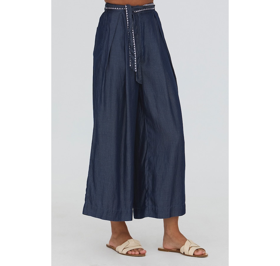 Image 103721_BLU.jpg, Product 103-721 / Price $69.88, Why Not Wide Leg Tencel Pant with Belt from Why Not on TSC.ca's Fashion department