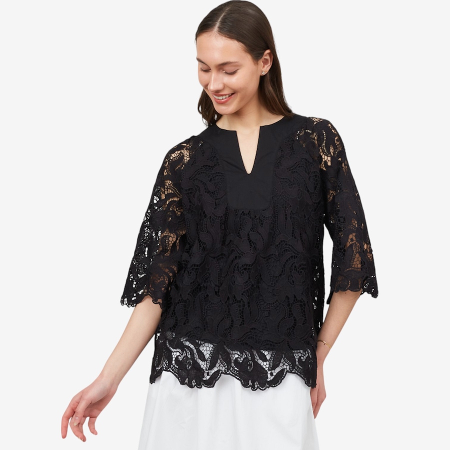 Image 103728_ALTMORE1.jpg, Product 103-728 / Price $79.33, Isaac Mizrahi Lace Tunic from Isaac Mizrahi New York on TSC.ca's Fashion department