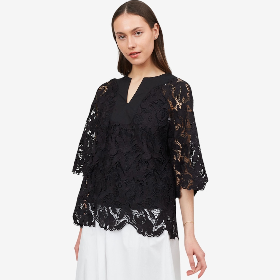 Image 103728_BLK.jpg, Product 103-728 / Price $79.33, Isaac Mizrahi Lace Tunic from Isaac Mizrahi New York on TSC.ca's Fashion department