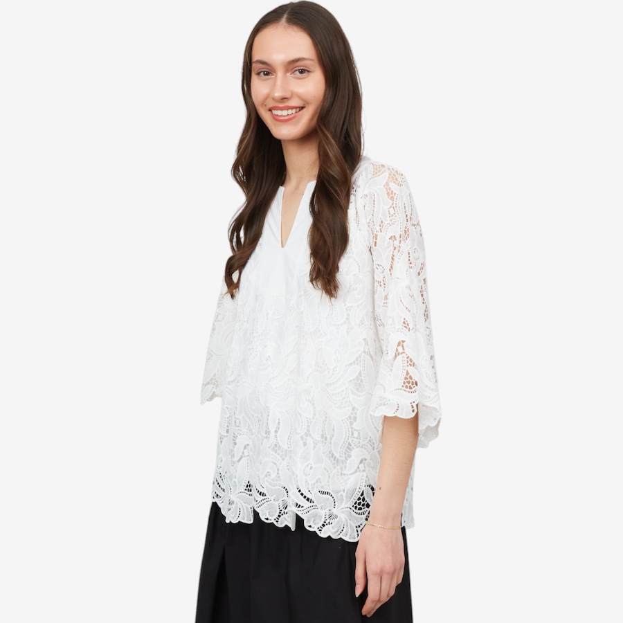 Image 103728_WHT.jpg, Product 103-728 / Price $79.33, Isaac Mizrahi Lace Tunic from Isaac Mizrahi New York on TSC.ca's Fashion department