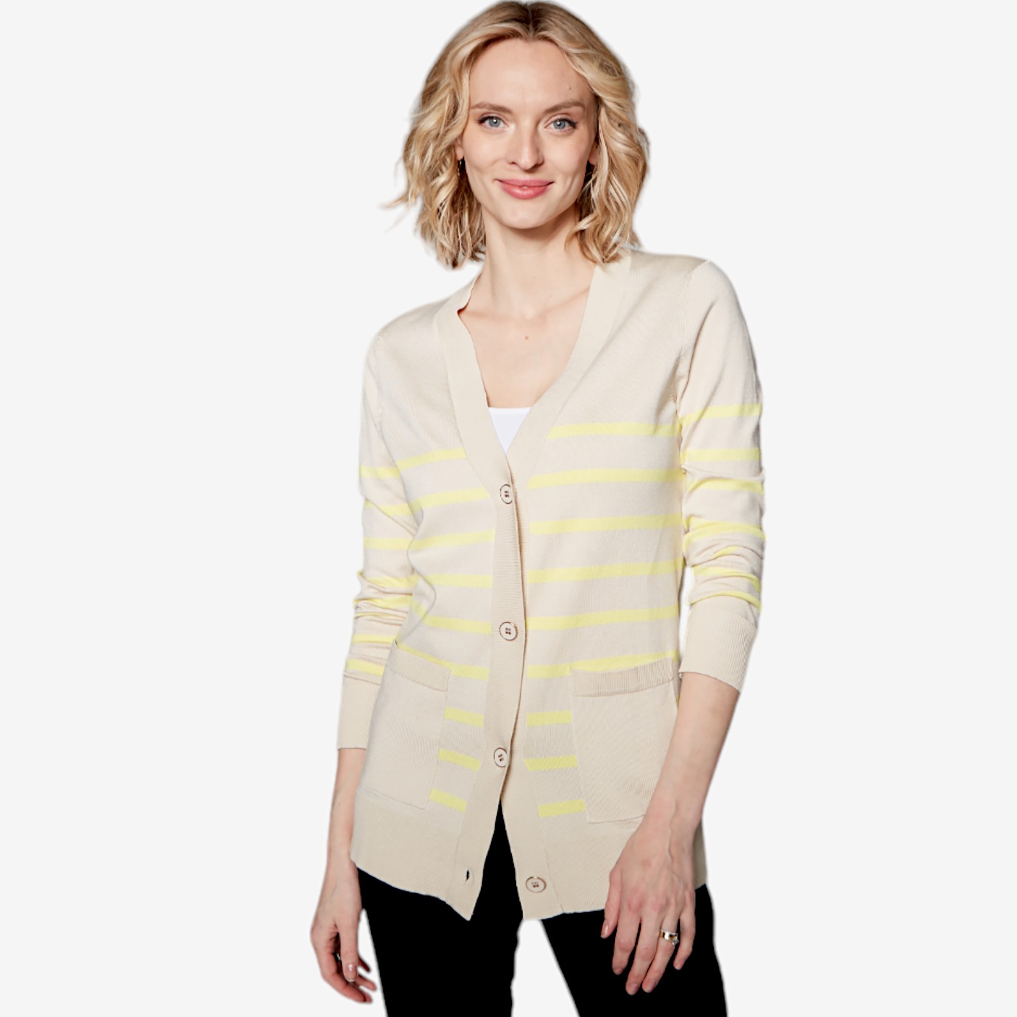 Isaac Mizrahi Striped Cardigan Sweater - TSC.ca