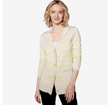 Isaac Mizrahi Striped Cardigan Sweater