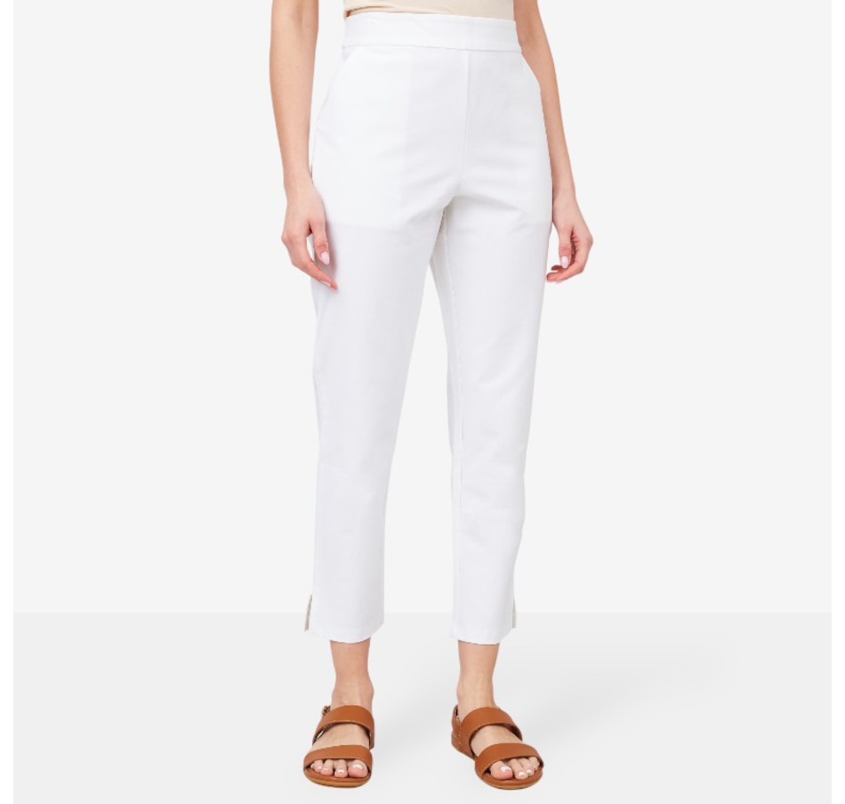 Image 103736_WHT.jpg, Product 103-736 / Price $39.33, Isaac Mizrahi The Everywhere Slim Ankle Pant from Isaac Mizrahi New York on TSC.ca's Fashion department