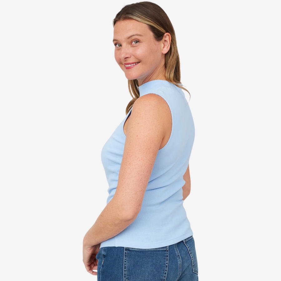 Image 103738_ALTMORE1.jpg, Product 103-738 / Price $24.33, Isaac Mizrahi Ruched Sleeveless Cotton Rib Top from Isaac Mizrahi New York on TSC.ca's Fashion department