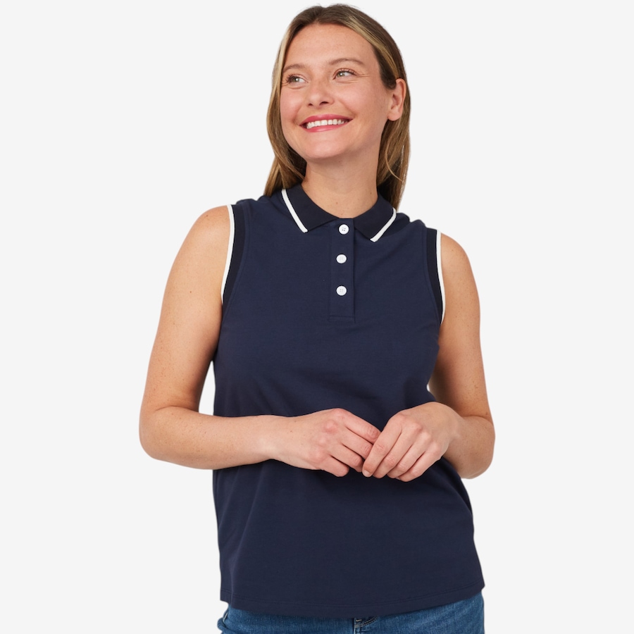 Image 103748_NVY.jpg, Product 103-748 / Price $24.33, Isaac Mizrahi Polo Top from Isaac Mizrahi New York on TSC.ca's Fashion department