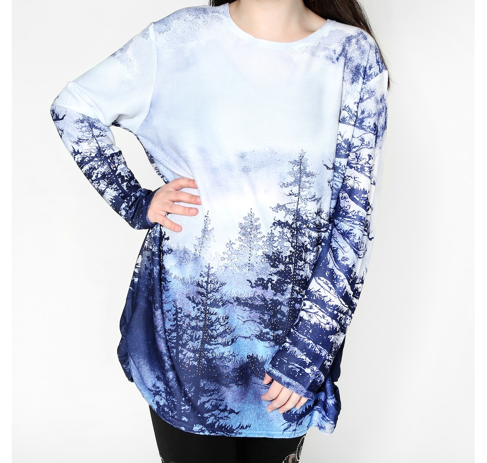 Image 103804_BEFT.jpg, Product 103-804 / Price $15.33, Red Coral Tunic Length Holiday Bling Sweater from Red Coral Fashions on TSC.ca's Fashion department