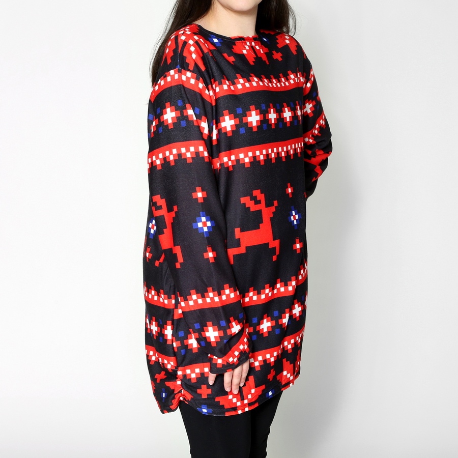 Image 103805_BLK.jpg, Product 103-805 / Price $15.33, Red Coral Holiday Bling Tunic Length Sweater from Red Coral Fashions on TSC.ca's Fashion department