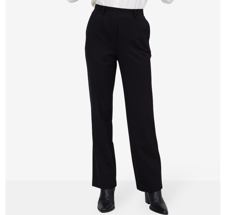 Image 103828_BLK.jpg, Product 103-828 / Price $56.88, Kim & Co. Stretch Ponte Knit Signature Straight Leg Pant from Kim & Co. on TSC.ca's Fashion department