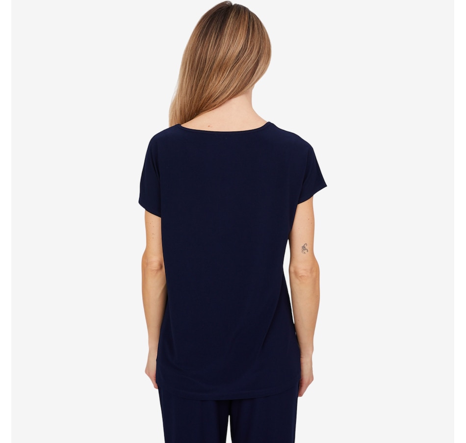 Image 103833_ALTMORE1.jpg, Product 103-833 / Price $39.88, Kim & Co. Deluxe Brazil Knit Short Sleeve Dolman Sleeve Rhinestone Top from Kim & Co. on TSC.ca's Fashion department