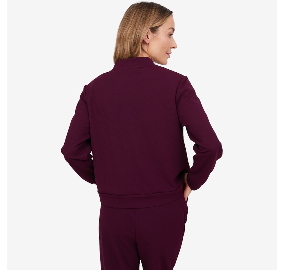 Image 103835_ALTMORE3.jpg, Product 103-835 / Price $59.88, Kim & Co. Ponte Crepe Bomber Jacket with Pockets from Kim & Co. on TSC.ca's Fashion department