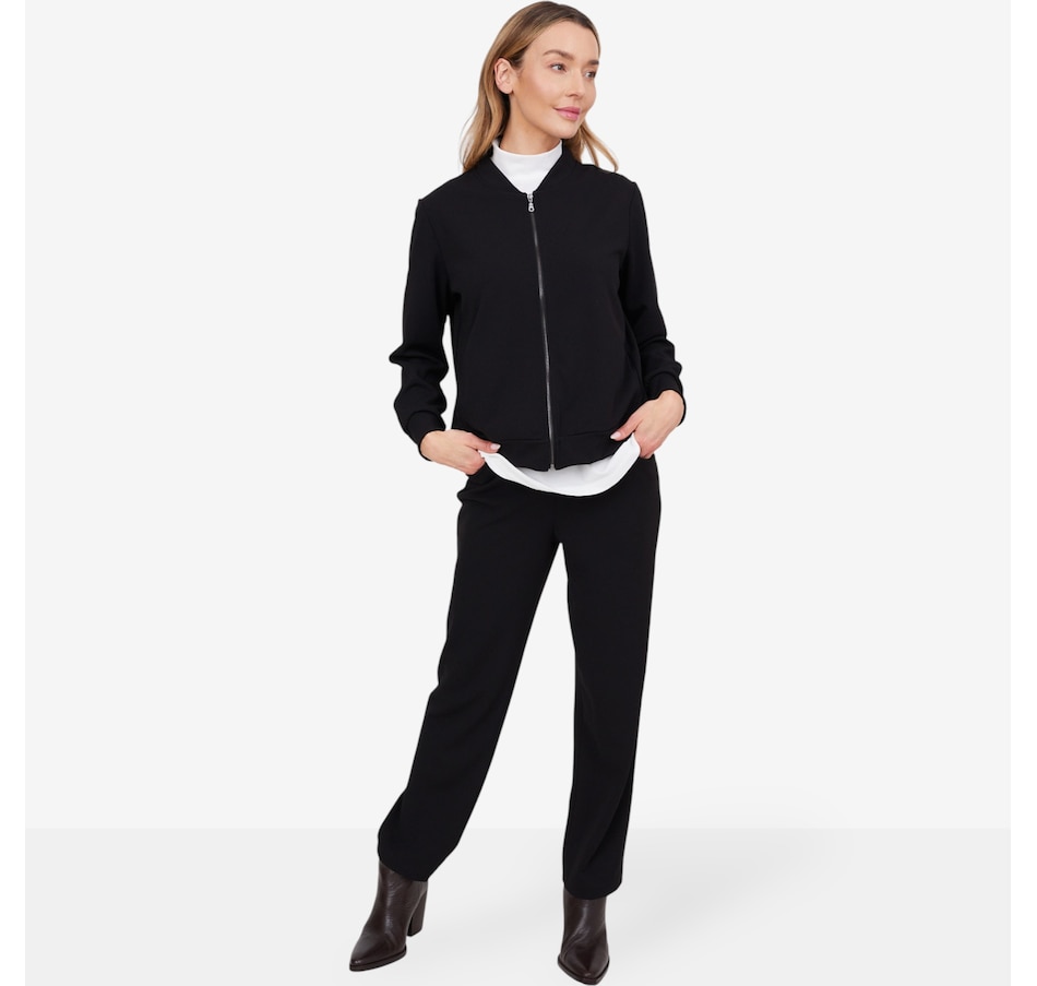 Image 103835_ALTMORE5.jpg, Product 103-835 / Price $59.88, Kim & Co. Ponte Crepe Bomber Jacket with Pockets from Kim & Co. on TSC.ca's Fashion department