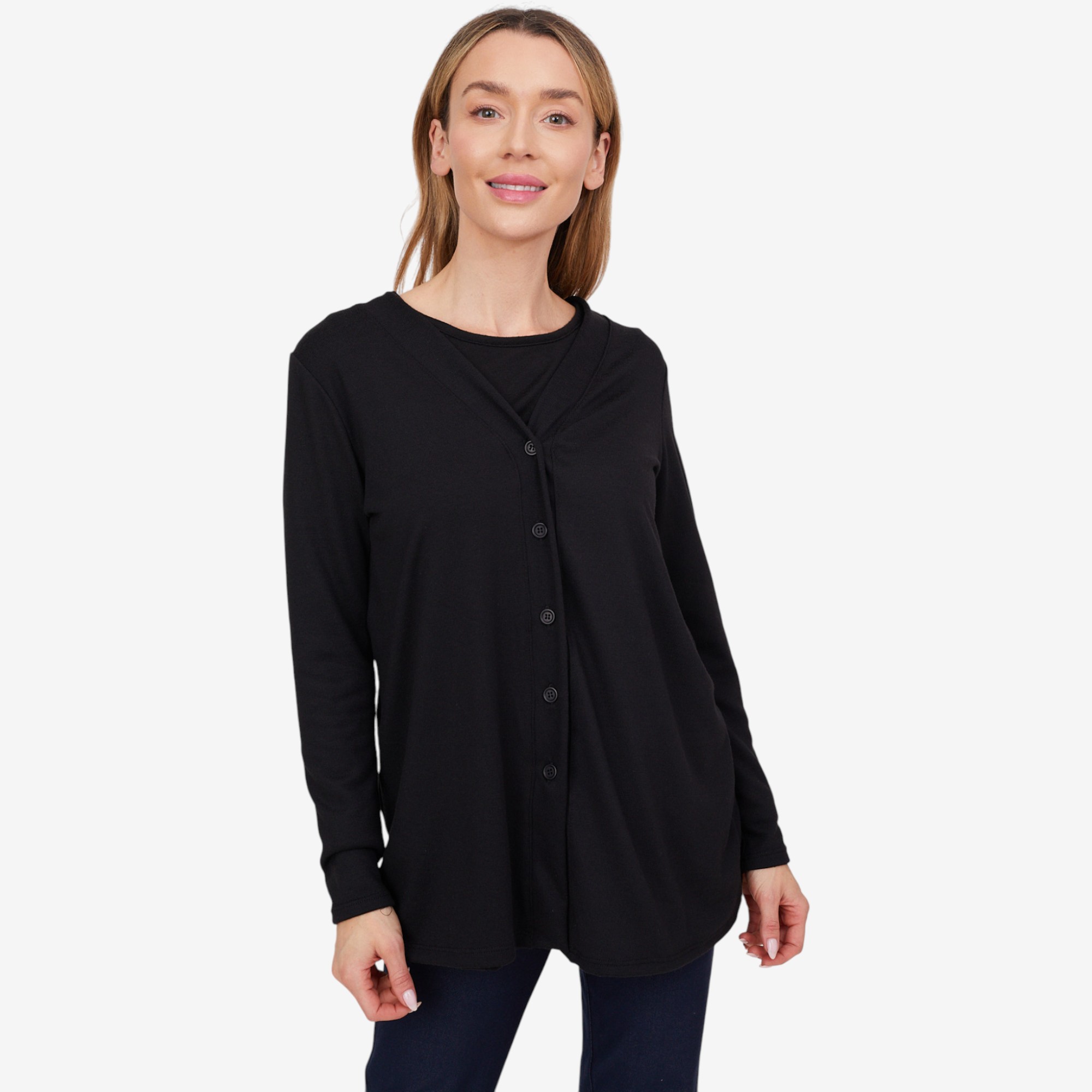 Kim & Co. Soft Touch Long Sleeve Button Front Cardigan - TSC.ca
