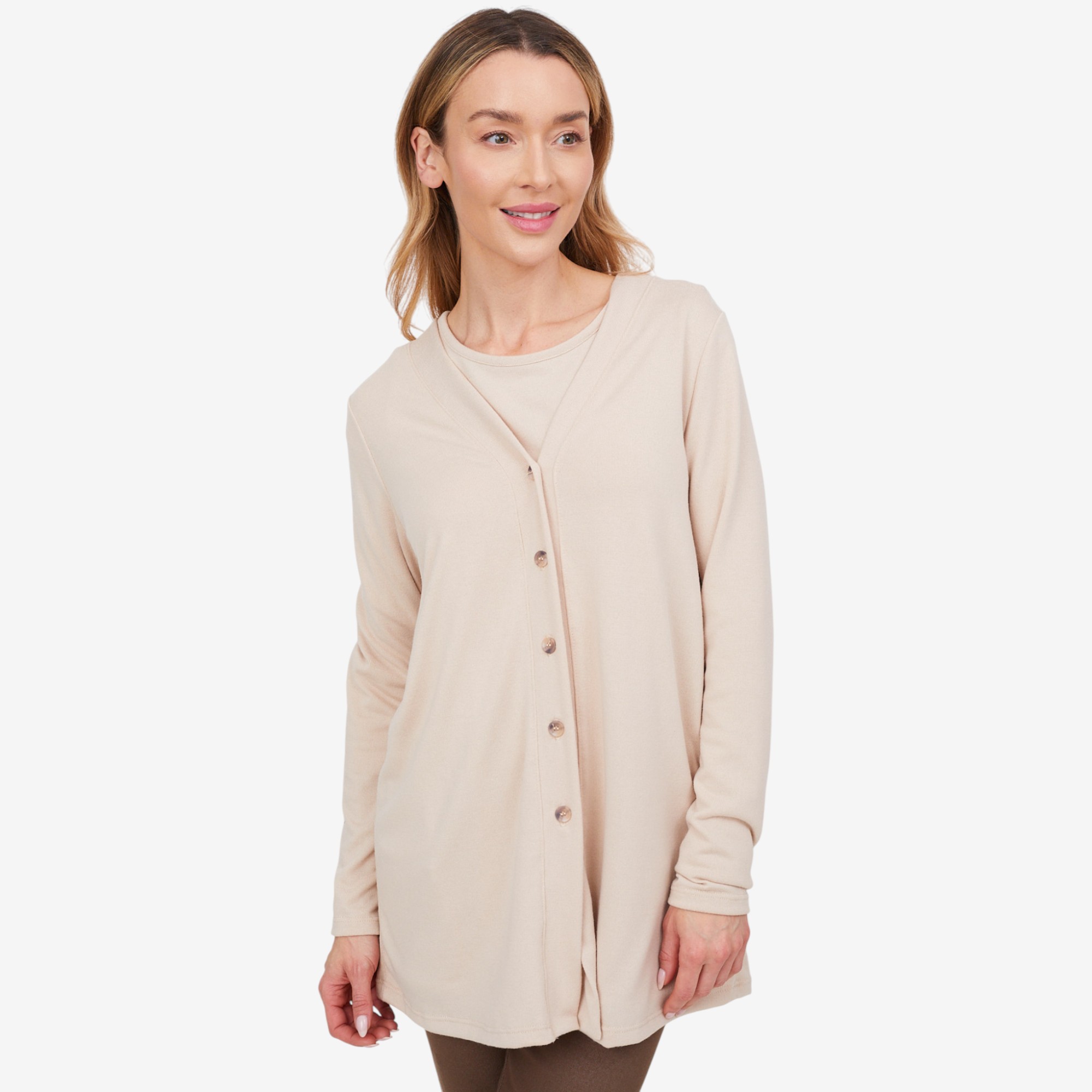Kim & Co. Soft Touch Long Sleeve Button Front Cardigan - TSC.ca