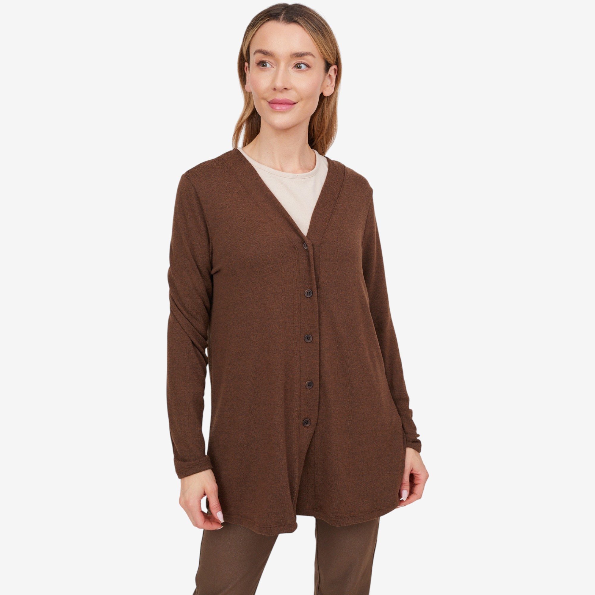 Kim & Co. Soft Touch Long Sleeve Button Front Cardigan - TSC.ca