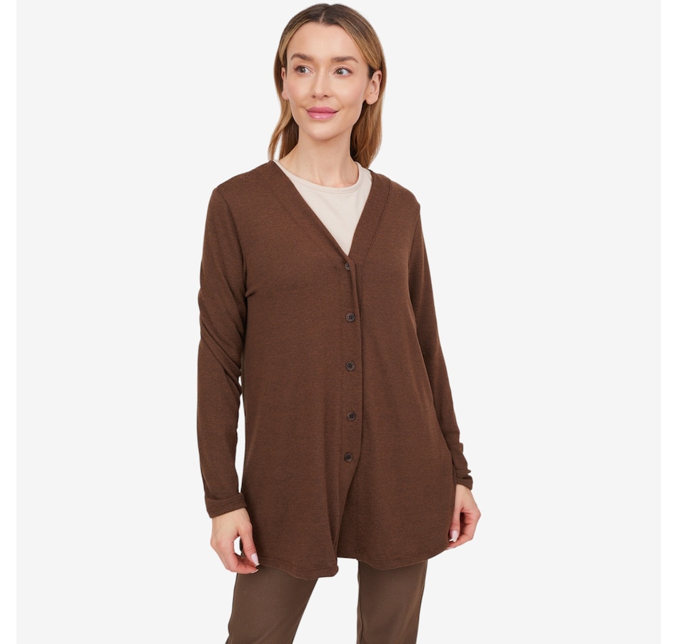 Image 103845_MOC.jpg, Product 103-845 / Price $44.88, Kim & Co. Soft Touch Long Sleeve Button Front Cardigan from Kim & Co. on TSC.ca's Fashion department