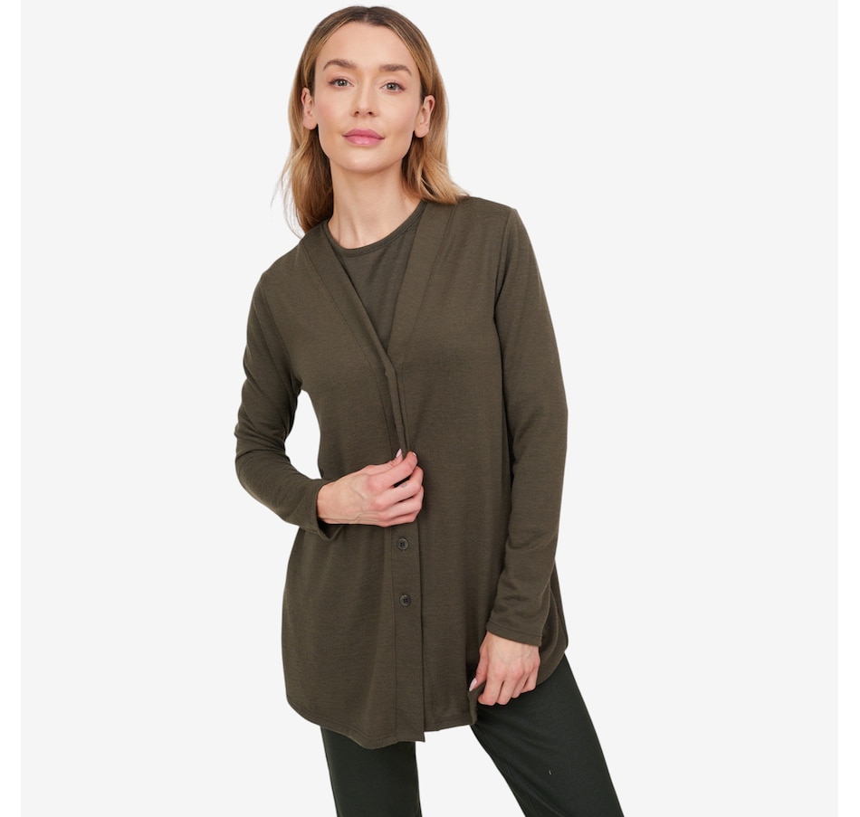 Image 103845_SVS.jpg, Product 103-845 / Price $44.88, Kim & Co. Soft Touch Long Sleeve Button Front Cardigan from Kim & Co. on TSC.ca's Fashion department