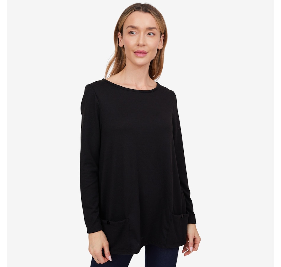 Image 103846_BLK.jpg, Product 103-846 / Price $39.88, Kim & Co. Soft Touch Long Sleeve Tunic with Pockets from Kim & Co. on TSC.ca's Fashion department