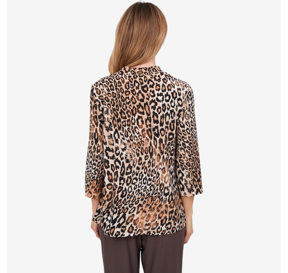 Image 103848_ALTMORE1.jpg, Product 103-848 / Price $39.88, Kim & Co. Printed Brazil Knit 3/4 Sleeve Twist Neckline Keyhole Top from Kim & Co. on TSC.ca's Fashion department