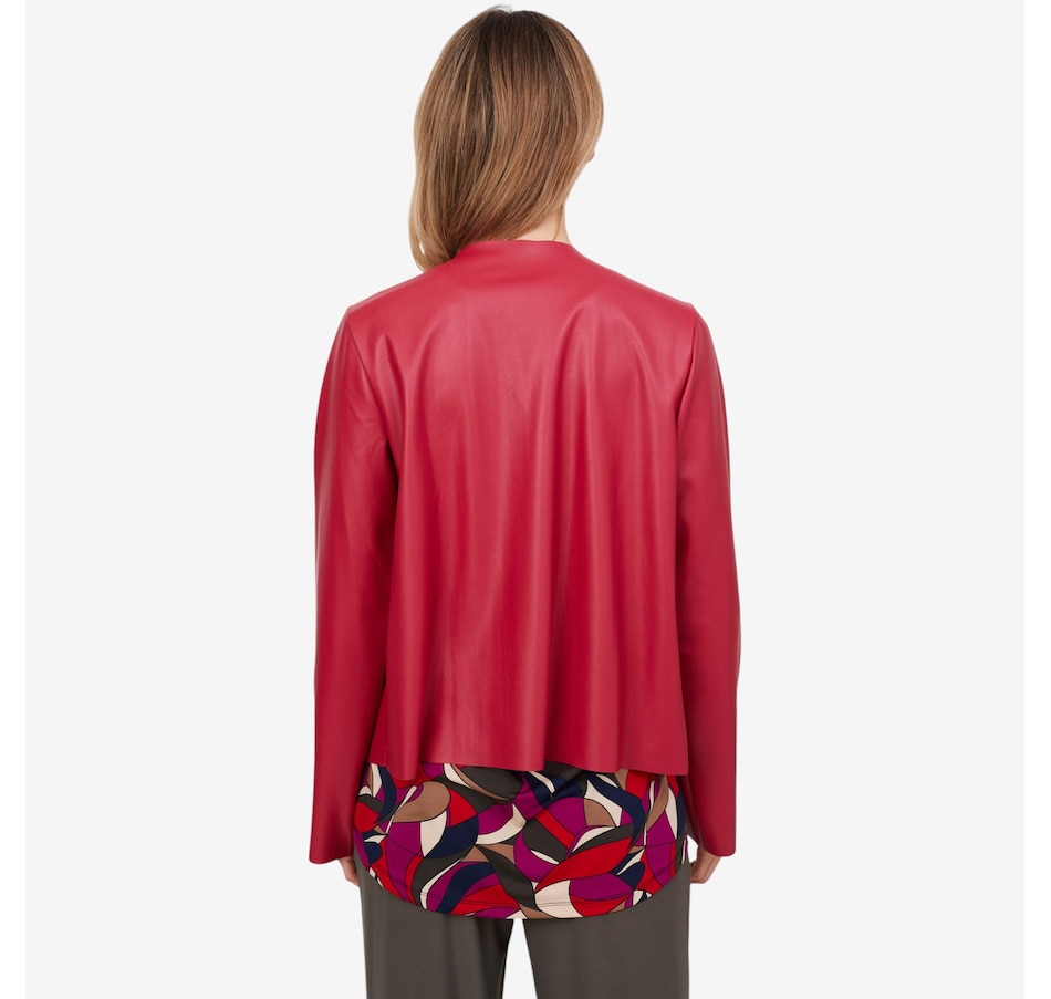 Image 103849_ALTMORE3.jpg, Product 103-849 / Price $59.88, Kim & Co. Soft Vegan Leather Long Sleeve Edge to Edge Jacket from Kim & Co. on TSC.ca's Fashion department