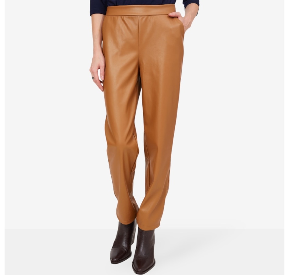 Image 103853_DPCAM.jpg, Product 103-853 / Price $54.88, Kim & Co. Soft Vegan Leather Nova Narrow Leg Pant with Pockets from Kim & Co. on TSC.ca's Fashion department