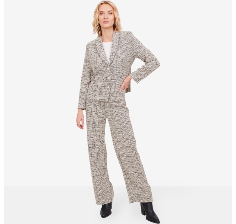 Image 103854_ALTMORE1.jpg, Product 103-854 / Price $59.88, Kim & Co. Mini Plaid Boucle Knit Long Sleeve Jacket from Kim & Co. on TSC.ca's Fashion department