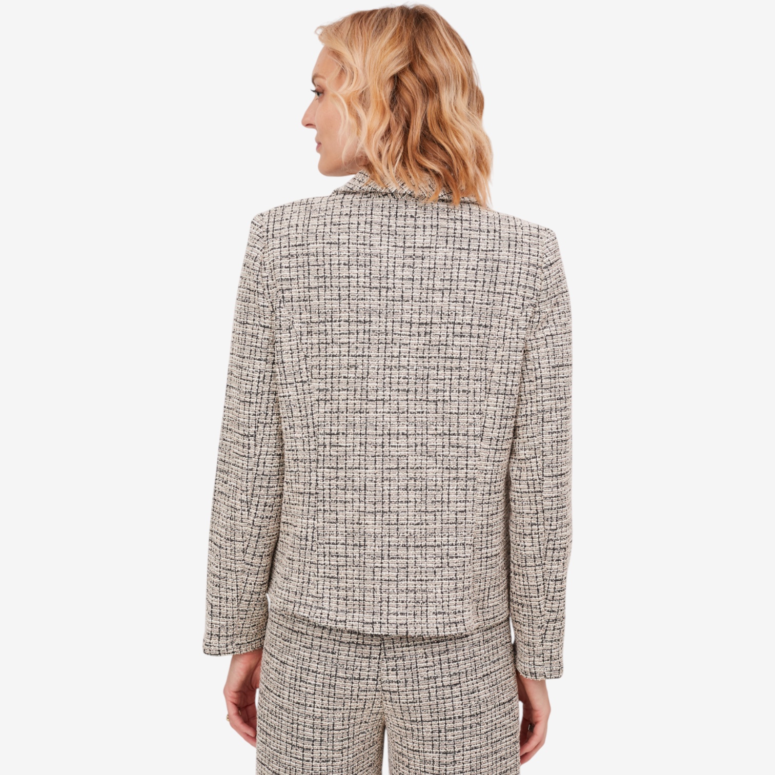 Kim & Co. Mini Plaid Boucle Knit Long Sleeve Jacket - TSC.ca