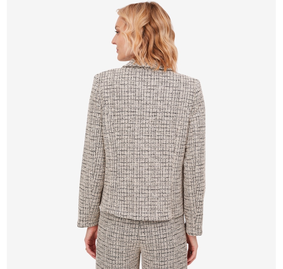 Image 103854_ALTMORE3.jpg, Product 103-854 / Price $59.88, Kim & Co. Mini Plaid Boucle Knit Long Sleeve Jacket from Kim & Co. on TSC.ca's Fashion department