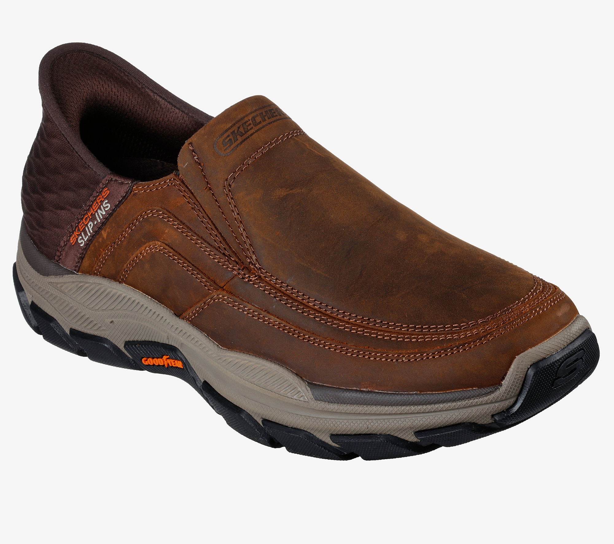 Skechers Men's Relaxed Fit Respected - Elgin Moc Toe Leather Slip
