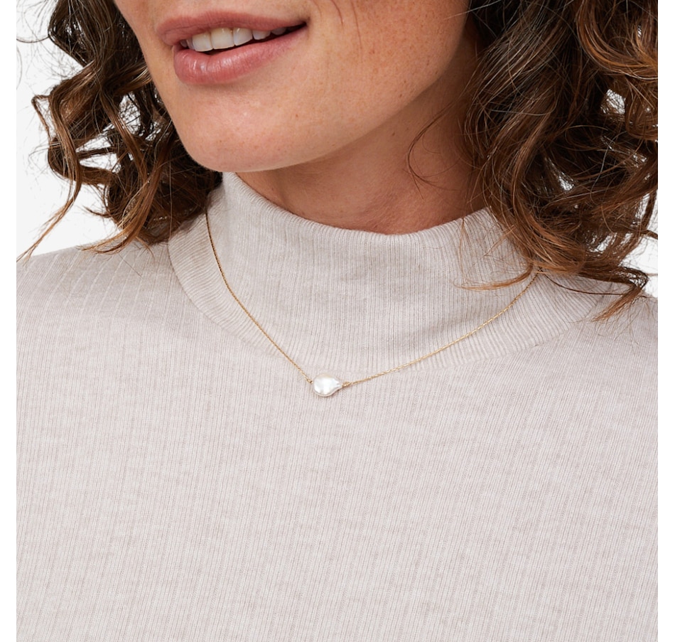 Image 103915_ALTMORE10.jpg, Product 103-915 / Price $59.88, Mr. Max Ultra Soft Ivy Knit Mock Neck Top with Genuine Freshwater Pearl Necklace from Mr. Max on TSC.ca's Fashion department