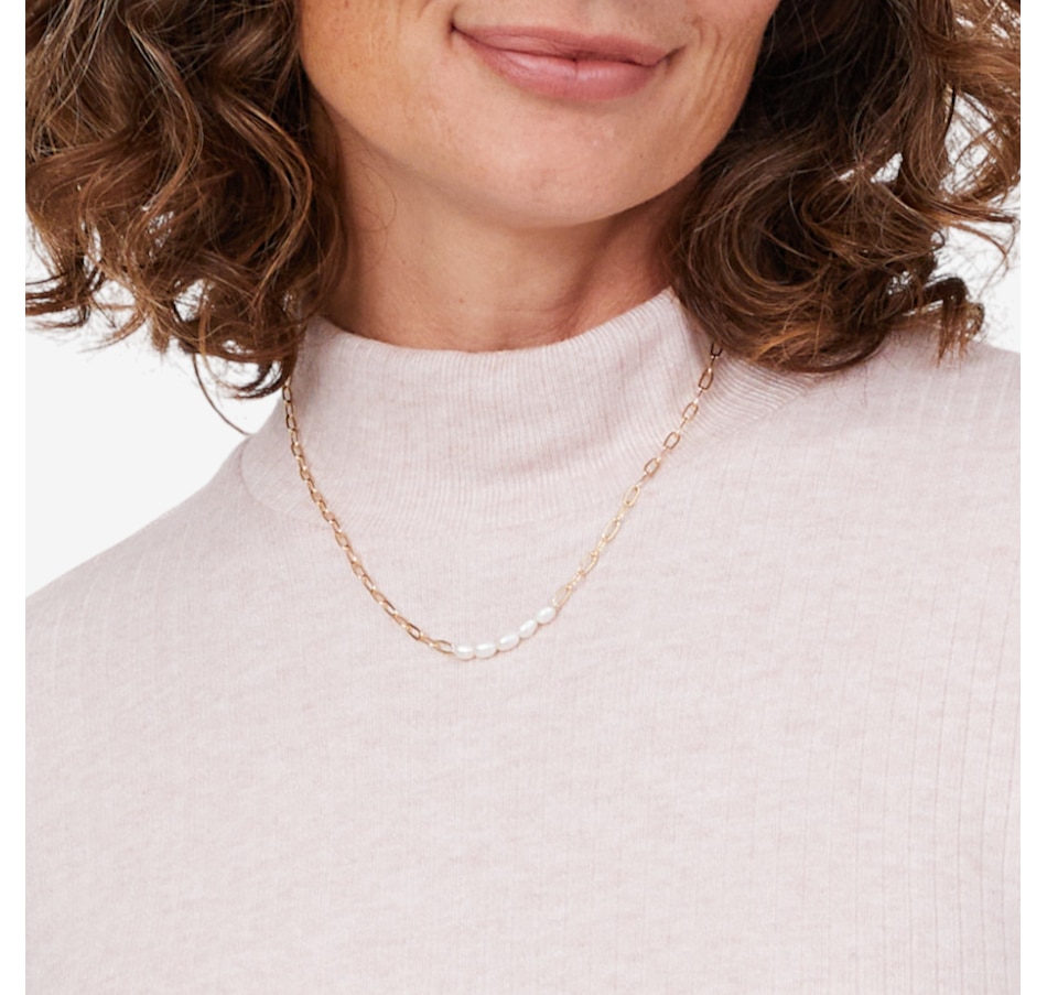 Image 103915_ALTMORE12.jpg, Product 103-915 / Price $59.88, Mr. Max Ultra Soft Ivy Knit Mock Neck Top with Genuine Freshwater Pearl Necklace from Mr. Max on TSC.ca's Fashion department