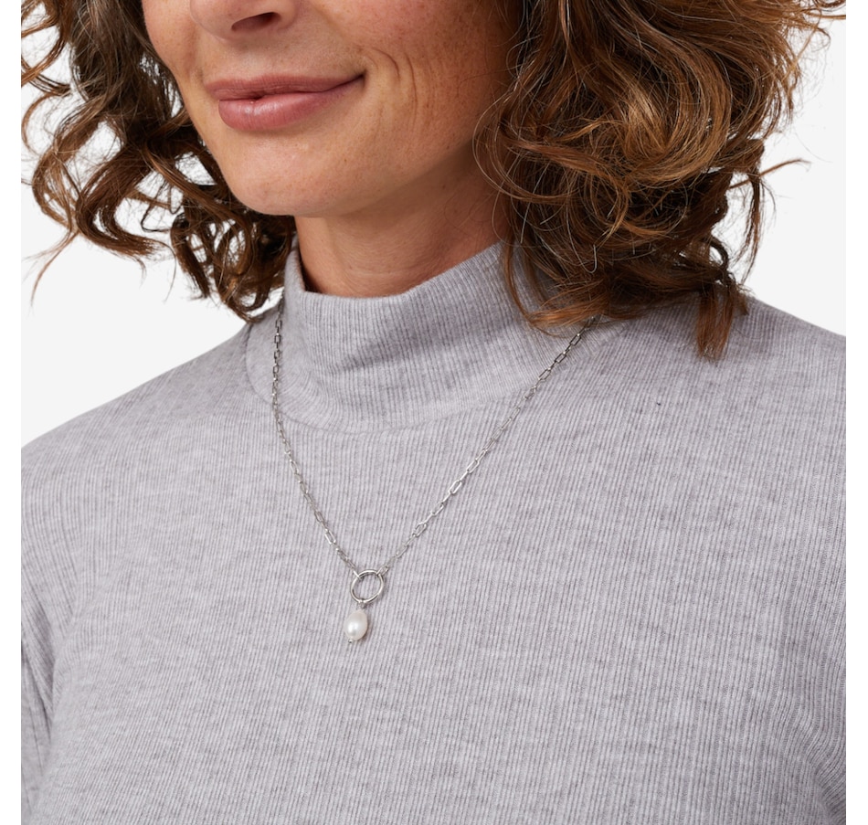 Image 103915_ALTMORE6.jpg, Product 103-915 / Price $59.88, Mr. Max Ultra Soft Ivy Knit Mock Neck Top with Genuine Freshwater Pearl Necklace from Mr. Max on TSC.ca's Fashion department