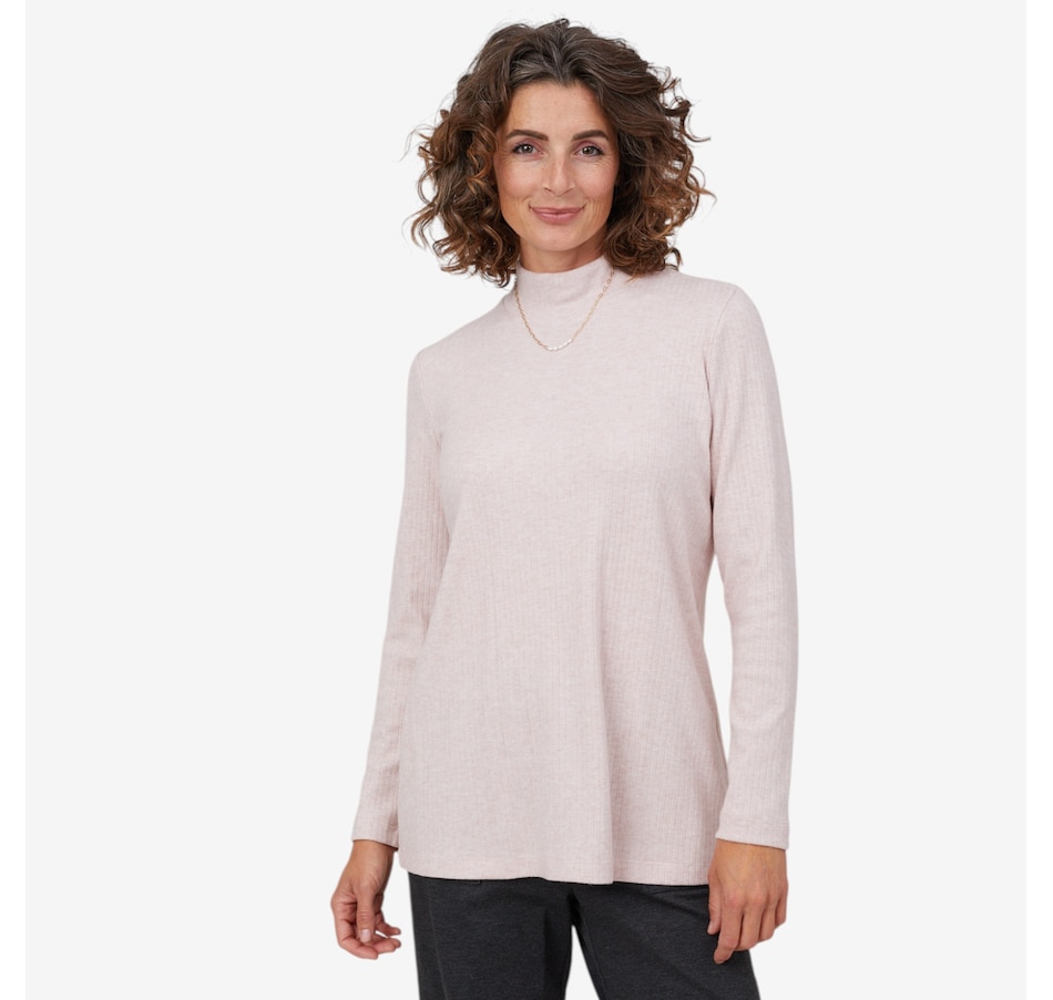 Image 103915_BUH.jpg, Product 103-915 / Price $59.88, Mr. Max Ultra Soft Ivy Knit Mock Neck Top with Genuine Freshwater Pearl Necklace from Mr. Max on TSC.ca's Fashion department