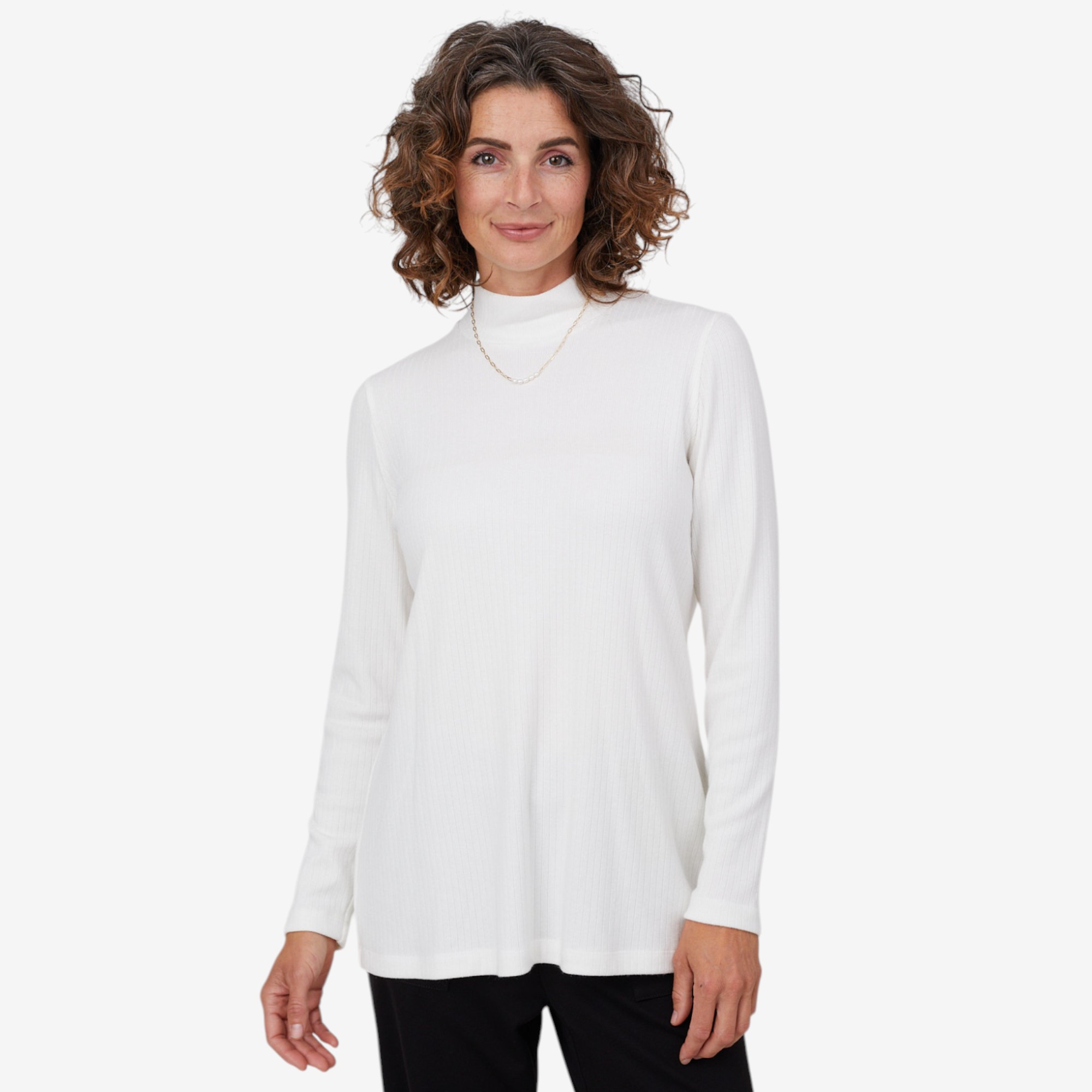 Mr. Max Ultra Soft Ivy Knit Mock Neck Top with Genuine Freshwater