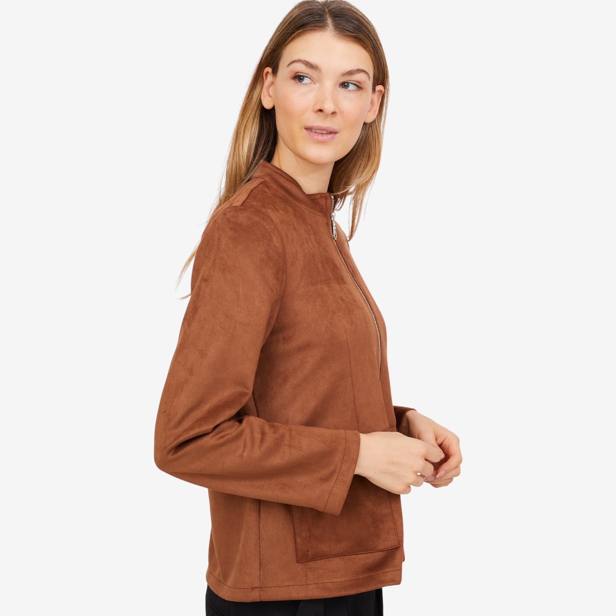 Mr. Max Stretch Faux Suede Zip Jacket - TSC.ca