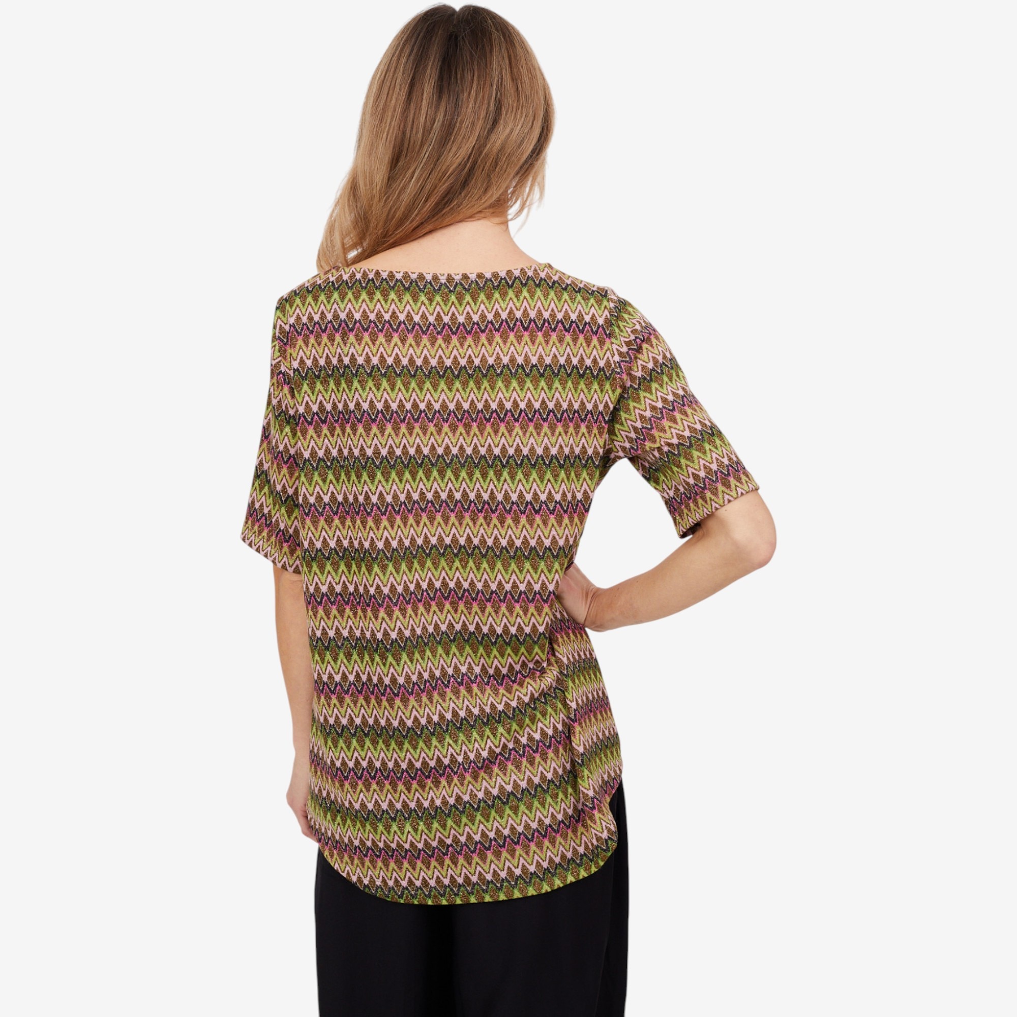 Mr. Max Zig Zag Lurex Soft Sweater Knit Top - TSC.ca