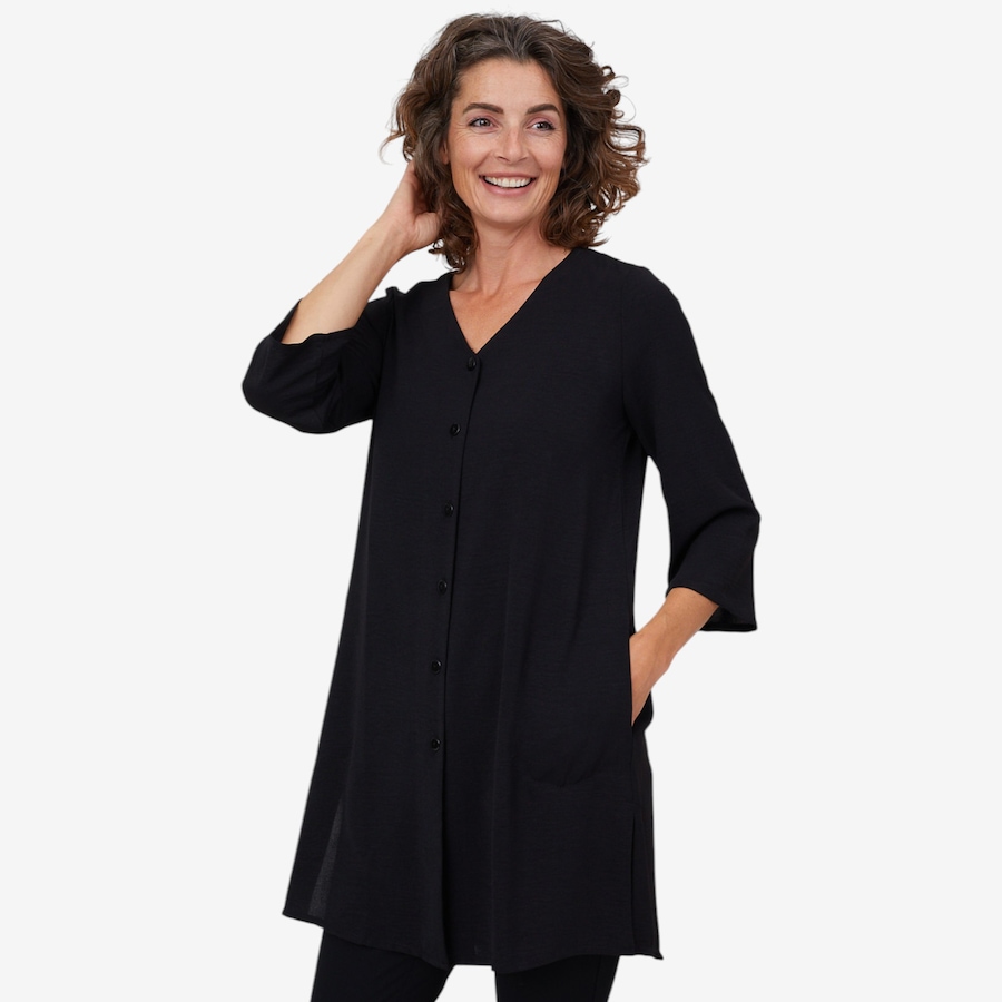 Image 103926_BLK.jpg, Product 103-926 / Price $64.99, Mr. Max Airflow Button Front Long Susan Shirt with Side Slits from Mr. Max on TSC.ca's Fashion department