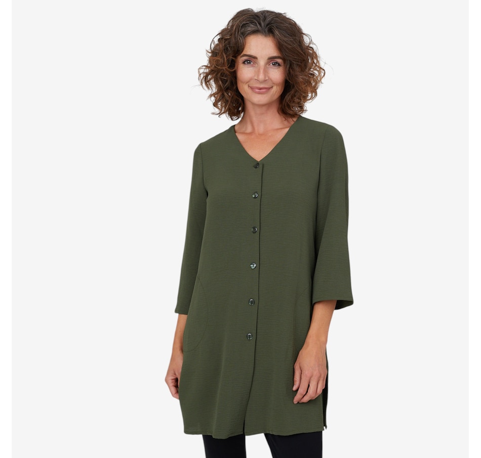 Image 103926_OLI.jpg, Product 103-926 / Price $89.99, Mr. Max Airflow Button Front Long Susan Shirt with Side Slits from Mr. Max on TSC.ca's Fashion department