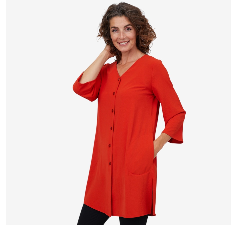 Image 103926_PAP.jpg, Product 103-926 / Price $89.99, Mr. Max Airflow Button Front Long Susan Shirt with Side Slits from Mr. Max on TSC.ca's Fashion department