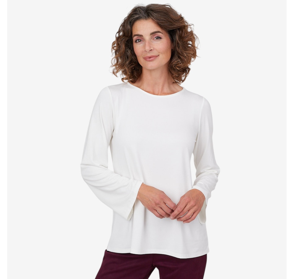 Image 103934_IVR.jpg, Product 103-934 / Price $49.88, Mr. Max Ultra Modal Celine Top with Soft Bell Sleeve from Mr. Max on TSC.ca's Fashion department