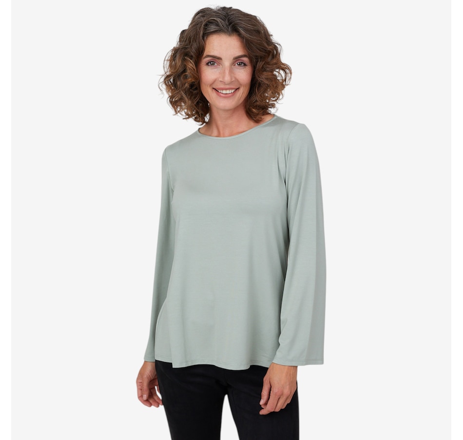 Image 103934_SAG.jpg, Product 103-934 / Price $49.88, Mr. Max Ultra Modal Celine Top with Soft Bell Sleeve from Mr. Max on TSC.ca's Fashion department
