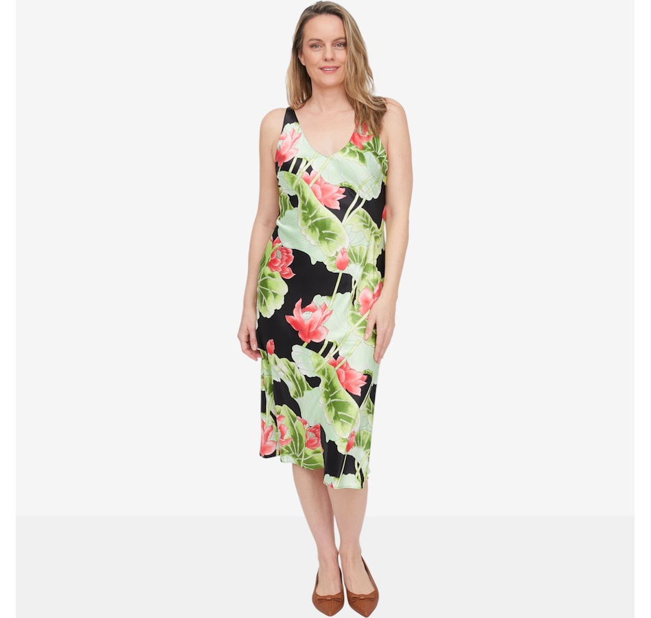 Image 103946_BLK.jpg, Product 103-946 / Price $80.00, N Natori Ascendant Lotus Printed Satin Gown from N Natori on TSC.ca's Fashion department