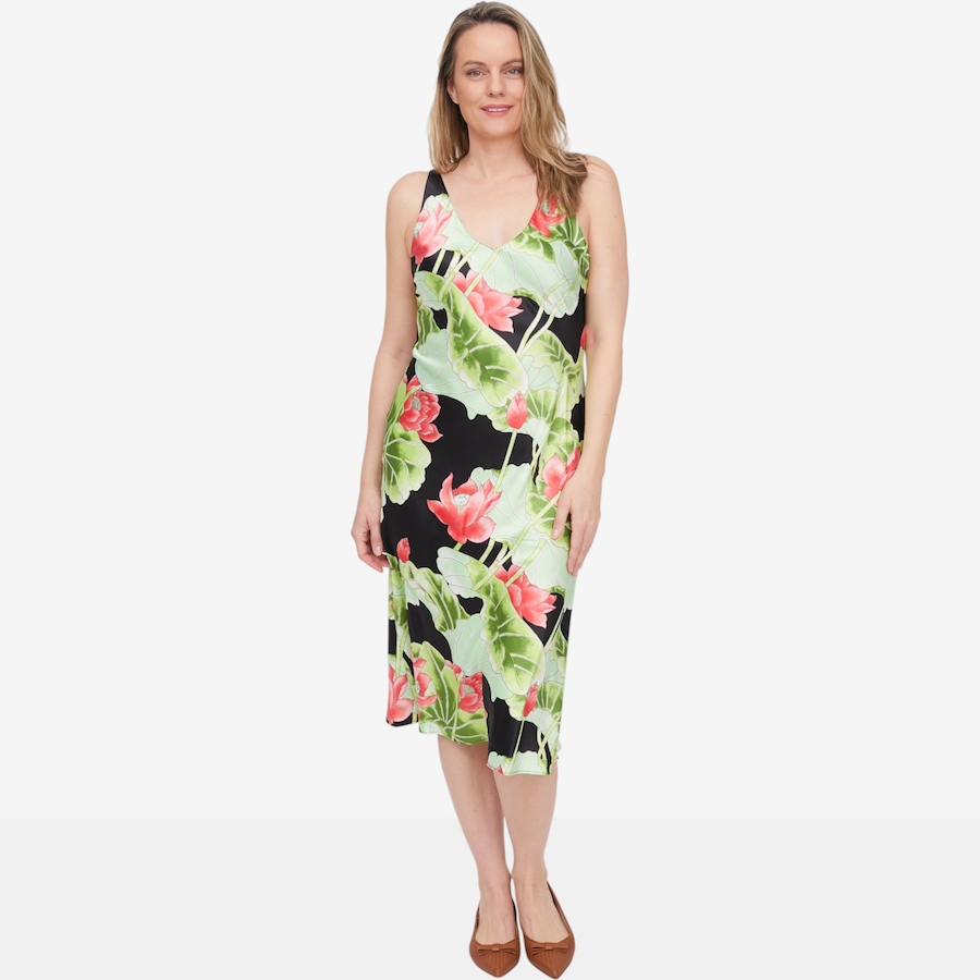 Image 103946_BLK.jpg, Product 103-946 / Price $49.88, N Natori Ascendant Lotus Printed Satin Gown from N Natori on TSC.ca's Fashion department