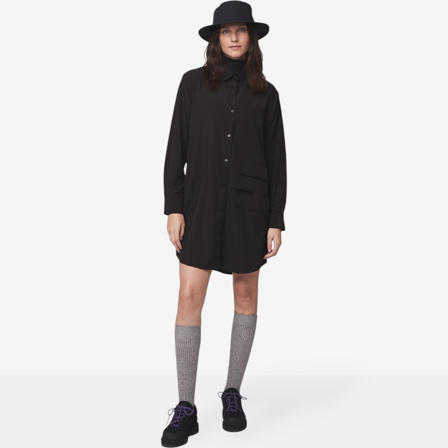 Image 103980_BLK.jpg, Product 103-980 / Price $54.33, Tilley Tech Silk Shirt Dress from Tilley on TSC.ca's Fashion department