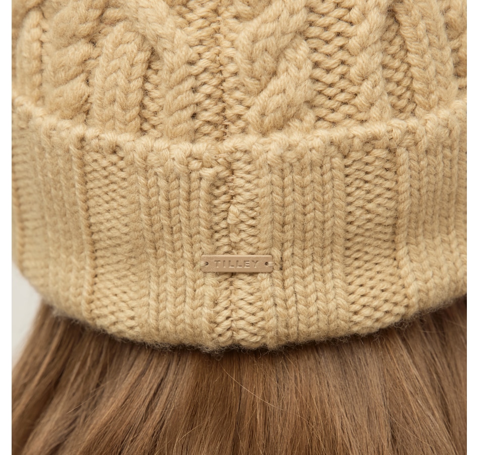 Image 104007_ALTMORE11.jpg, Product 104-007 / Price $55.00, Tilley Pom Pom Cable Beanie from Tilley on TSC.ca's Fashion department