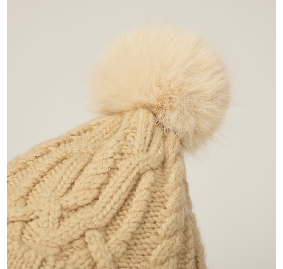 Image 104007_ALTMORE12.jpg, Product 104-007 / Price $55.00, Tilley Pom Pom Cable Beanie from Tilley on TSC.ca's Fashion department