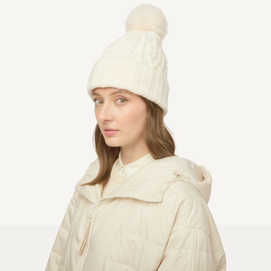 Image 104007_ALTMORE2.jpg, Product 104-007 / Price $55.00, Tilley Pom Pom Cable Beanie from Tilley on TSC.ca's Fashion department