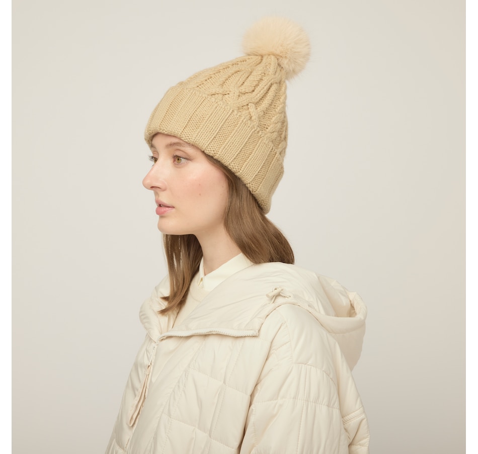 Image 104007_ALTMORE3.jpg, Product 104-007 / Price $55.00, Tilley Pom Pom Cable Beanie from Tilley on TSC.ca's Fashion department
