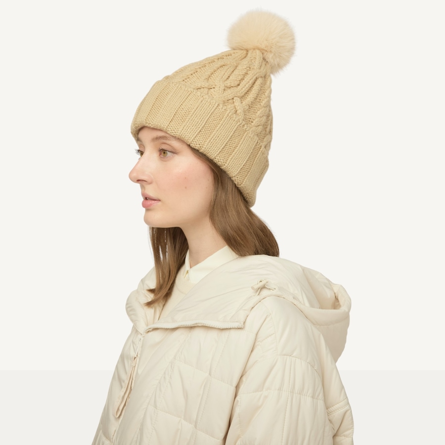 Image 104007_ALTMORE3.jpg, Product 104-007 / Price $55.00, Tilley Pom Pom Cable Beanie from Tilley on TSC.ca's Fashion department