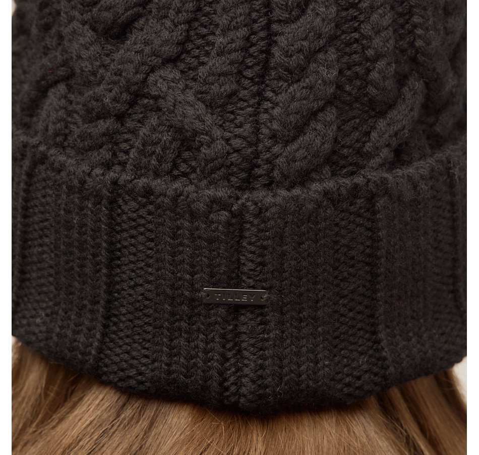 Image 104007_ALTMORE9.jpg, Product 104-007 / Price $55.00, Tilley Pom Pom Cable Beanie from Tilley on TSC.ca's Fashion department